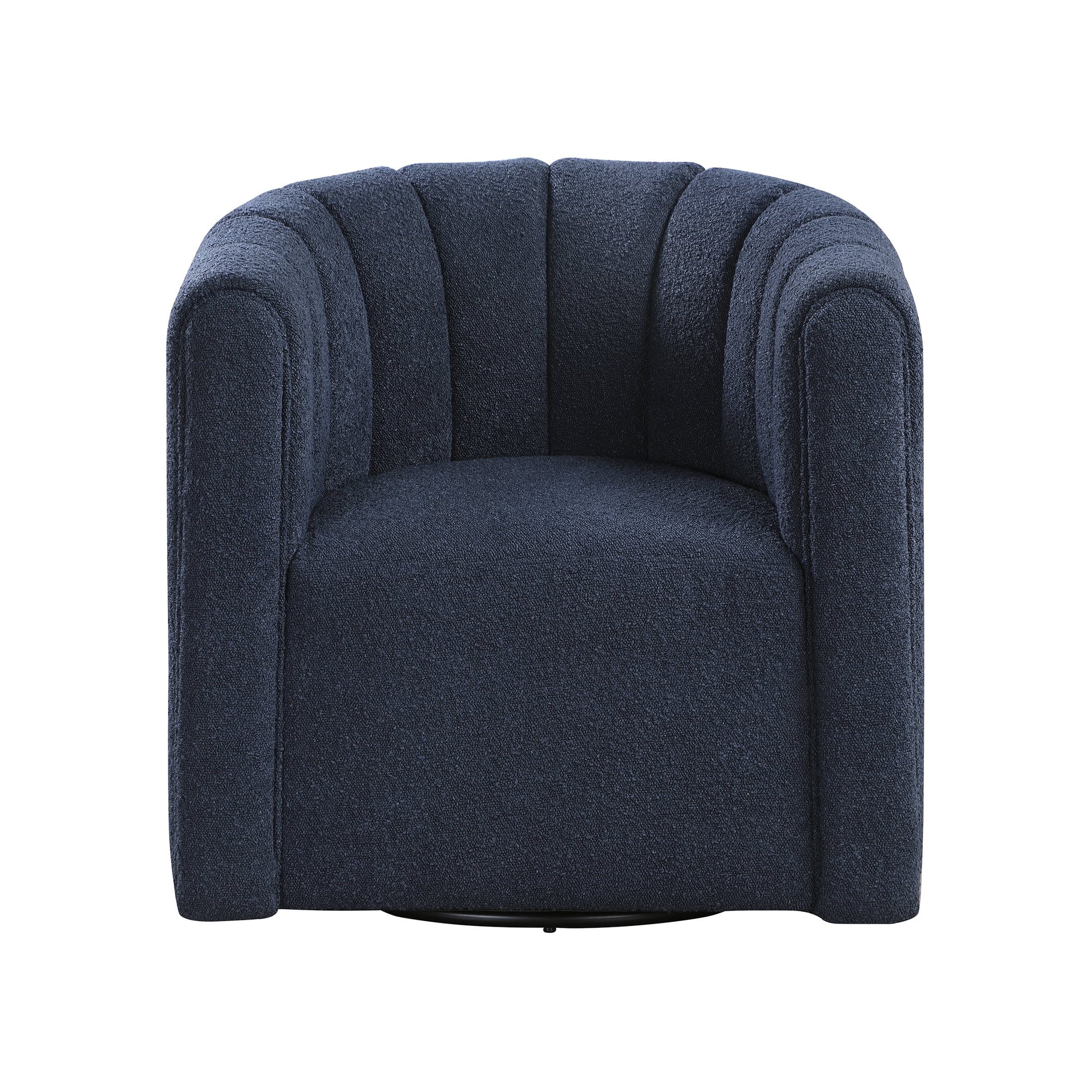 OakvillePark Rivermount Boucle Barrel Swivel Chair with Ottoman, Blue