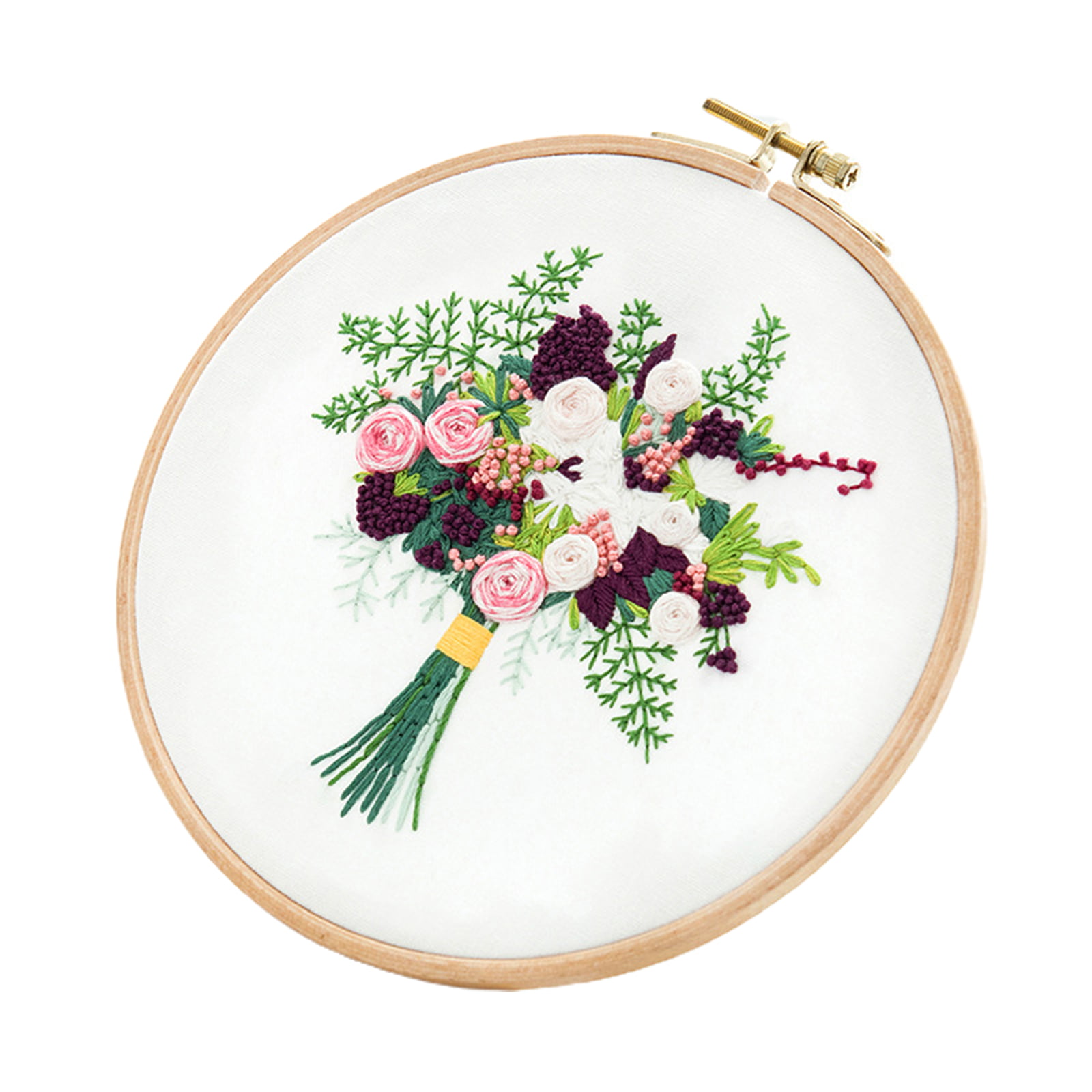 DIY Bouquet Series Embroidery Kit Flowers Plants Pattern Cross Stitch Kits  With Embroidery Hoops For Thanksgiving Mother Day - AliExpress
