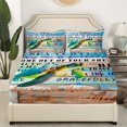 thumbnail image 3 of Erosebridal Ocean Sea Turtle Sheet Set Twin, Summer Beach Theme Bedding Sets Twin Size, Inspiration Words Decor,Breathable,3-Piece, 3 of 7