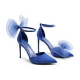 thumbnail image 2 of DREAM PAIRS Women's High Heels Strappy Closed Toe Stiletto Pointed Toe Mesh Bows Ankle Strap D'Orsay Sexy Dress Wedding Party Pumps Shoes, 2 of 6