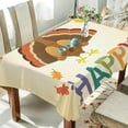 thumbnail image 4 of Coolnut Thanksgiving Turkey Tablecloth, Waterproof Washable Polyester Square Table Cover, Durable Tablecloth for Kitchen Dining Table Party Decor, 54"x54", 4 of 7