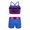 Blue, variant on YONGHS Kids Girls Ballet Sequins Mermaid Tank Crop Top Shorts Set Tankini Swimwear 4-14