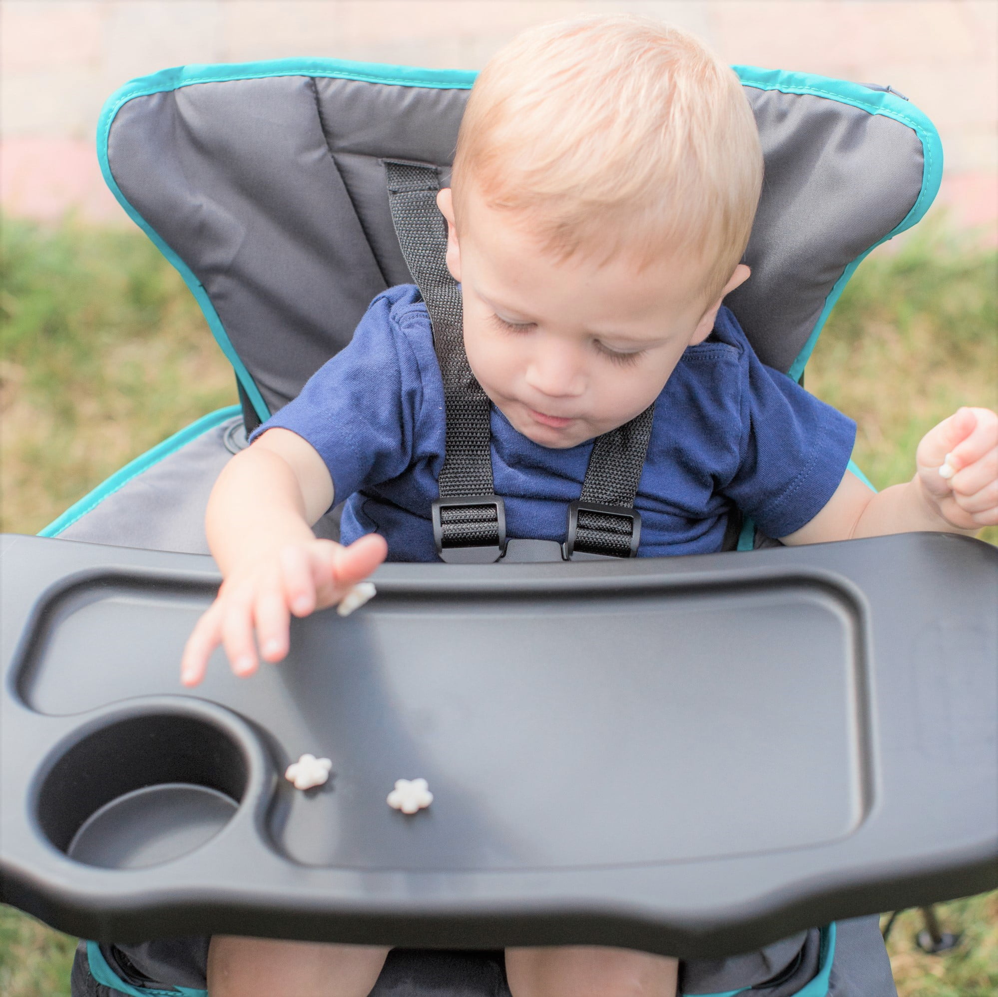 Go With Me Uplift Deluxe Portable High Infant Chair, Teal & Grey