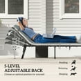thumbnail image 3 of Outsunny 2 Pieces Outdoor Lounge Chairs, 5-Level Reclining Outdoor Chaise Lounge, Folding Tanning Chair with Cushion for Beach, Poolside, Gray, 3 of 9