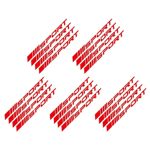 Sport Decal Sticker Wheels Rims Racing Car Sticker Self Adhesive Car Door Rims Wheel Hub Decal Accessories 20PCS , Red