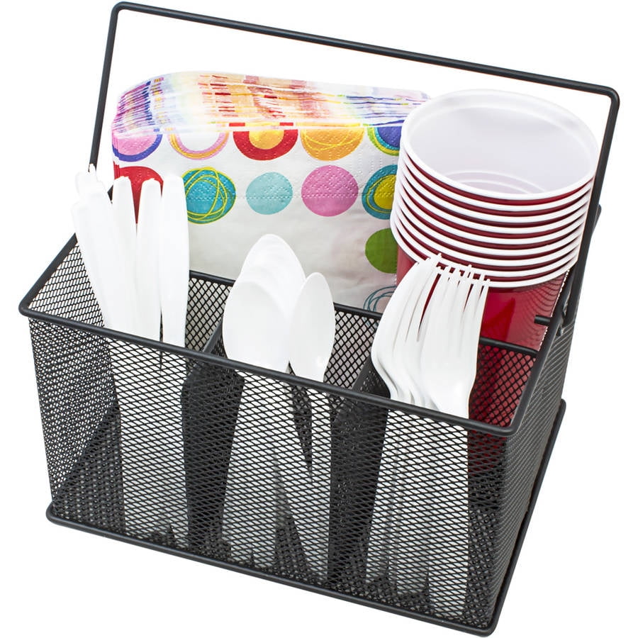 Sorbus Mesh Utensil Caddy Napkin Holder And Condiment Organizer Walmart Com Walmart Com