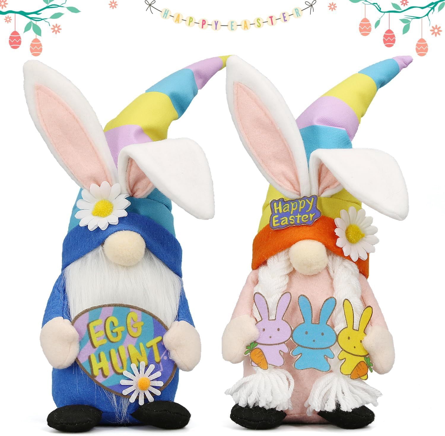 Set of 3 Hocus Pocus Witch Gnomes with Brooms for Rustic Halloween Decor