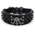 thumbnail image 1 of Collar de cuero con tachuelas para perros de entrenamiento, deporte, paseo, impermeable, perros medianos MFZFUKR CPB-US-YY385-1, 1 of 5