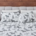 thumbnail image 2 of Great Bay Home Rustic Inspired Microfiber Sheet Set (King, Moose), 2 of 9