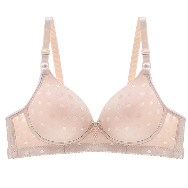 New Underwear Female Thin Without Ring Gathered Side To Collect Side Breast Traditional Type Printing Traditional Bra