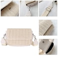 thumbnail image 2 of Bolso Riñonera de verano para mujer riñonera tejida informal para vacaciones de fin de semana (blanco), 2 of 9