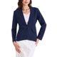 thumbnail image 1 of BLAZER DE MUJER SIN COLLAR INSPIRADOR DE LARGA MANGA CON UN BOTÓN CHAQUETA DE OFICINA NEGRO AZUL OSCURO, 1 of 5