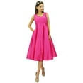thumbnail image 3 of Bimba Women's Prom Dress With Belt Bridesmaid Party Midi Dress With Pockets, 3 of 9