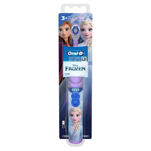 Oral-B Kid's Battery Toothbrush featuring Disney's Frozen, Soft Bristles, for Kids 3+, 1CT