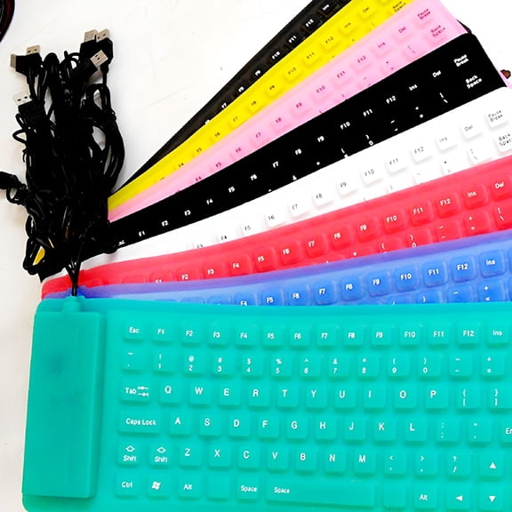 GJX 85 Keys USB Wired Waterproof Folding Silicone Keyboard for PC Laptop Notebook