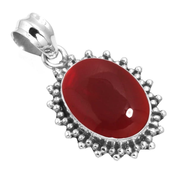 925 Sterling Silver Women Jewelry Garnet Quartz Pendant