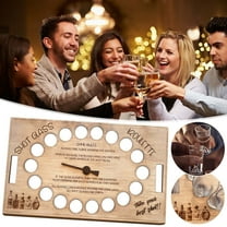 Wooden Flight Tray Glass Cup Serving Board, Portable Party Game Wine Table, Bar and Restaurant Accessories, Entertaining Game for Parties, Halloween and Birthday Gift
