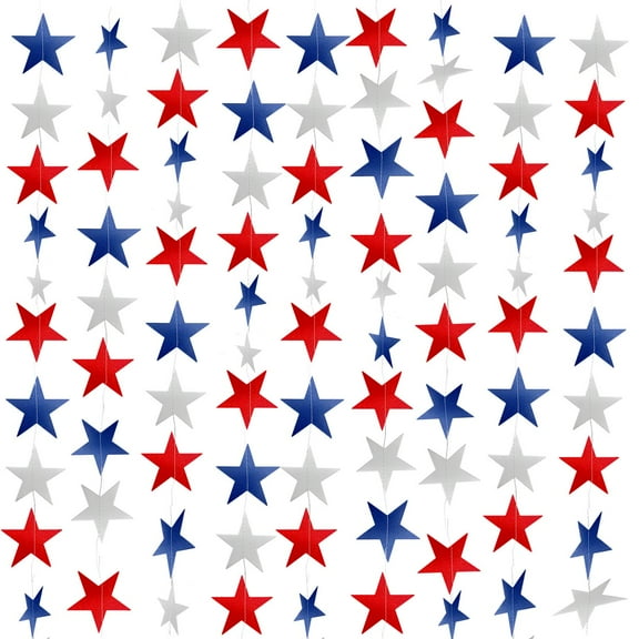Husfou Patriotic Star Party Banners Multicolor, 10 Count