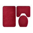 thumbnail image 2 of Naiovety Juego de alfombrillas de baño elegantes e impermeables de 3 piezas, juego de alfombrillas de baño fáciles de limpiar e instalar, Juegos de accesorios de baño rojo, 2 of 6
