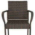 thumbnail image 6 of ZENY Set of 4 Wicker Bar Stools Patio Rattan Chairs Metal Frame, Brown, 6 of 11