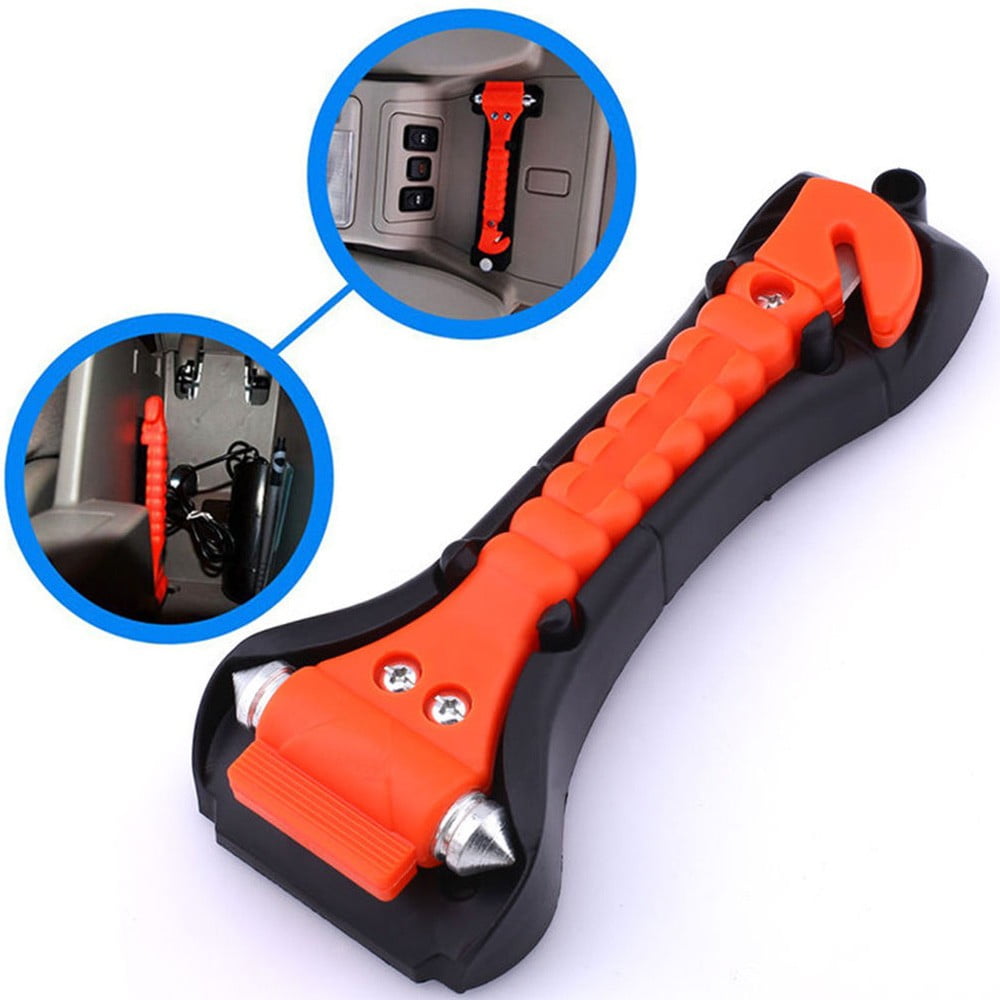 BCLONG 2 in 1 Car Safety Hammer Seat Belt Cutter Emergency Hammer + Bracket