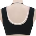 thumbnail image 6 of Gymayou Women Plus Size Front Snap Wireless Bra Floral Print Vest Style Bralette Gentle Gathering Support Front Closure Bras Black 56, 6 of 8