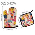 thumbnail image 2 of Yayeee Oven Mitts and Pot Holder Set of 2 Heat Resistant Kitchen Gloves Baking Hot Pad, Art Geometric, 2 of 5