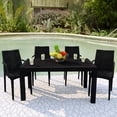 thumbnail image 2 of LeisureMod Dining Arm Chair in Polypropylene with Weave Design Lightweight and Stackable Indoor and Outdoor Use for Modern Home, Patio, Backyard, Living Room Mace Collection Set of 4, 2 of 9