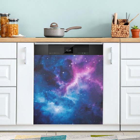 Yayeee Magnetic Dishwasher Cover for The Front Decoration Home Kitchen Machine Sticker Protector, Galaxy Pattern