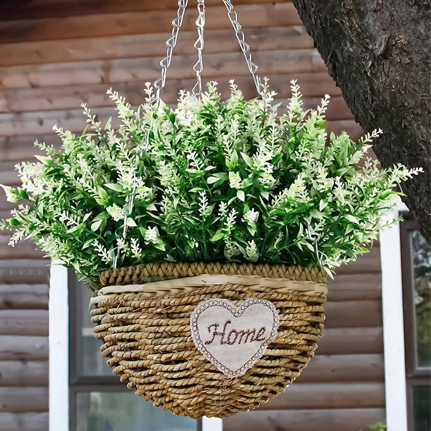 Morttic 16 Bundles Artificial Lavender Plants Outdoor for Home Decoration, Fake Flowers Plastic for Wedding Kitchen Garden Window Box Porch Office Indoor Decor
