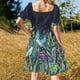 thumbnail image 5 of Vestido de manga corta con estampado de acuarela de Little Garden, vestidos de fiesta para mujer., 5 of 7
