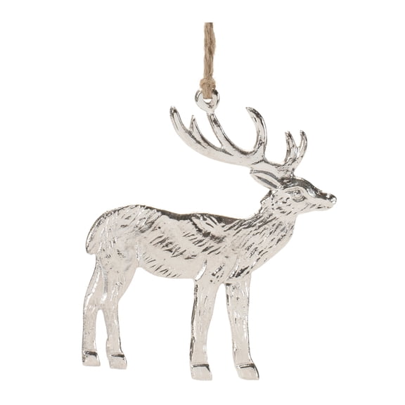 Melrose Etched Metal Deer Ornament Set of 12