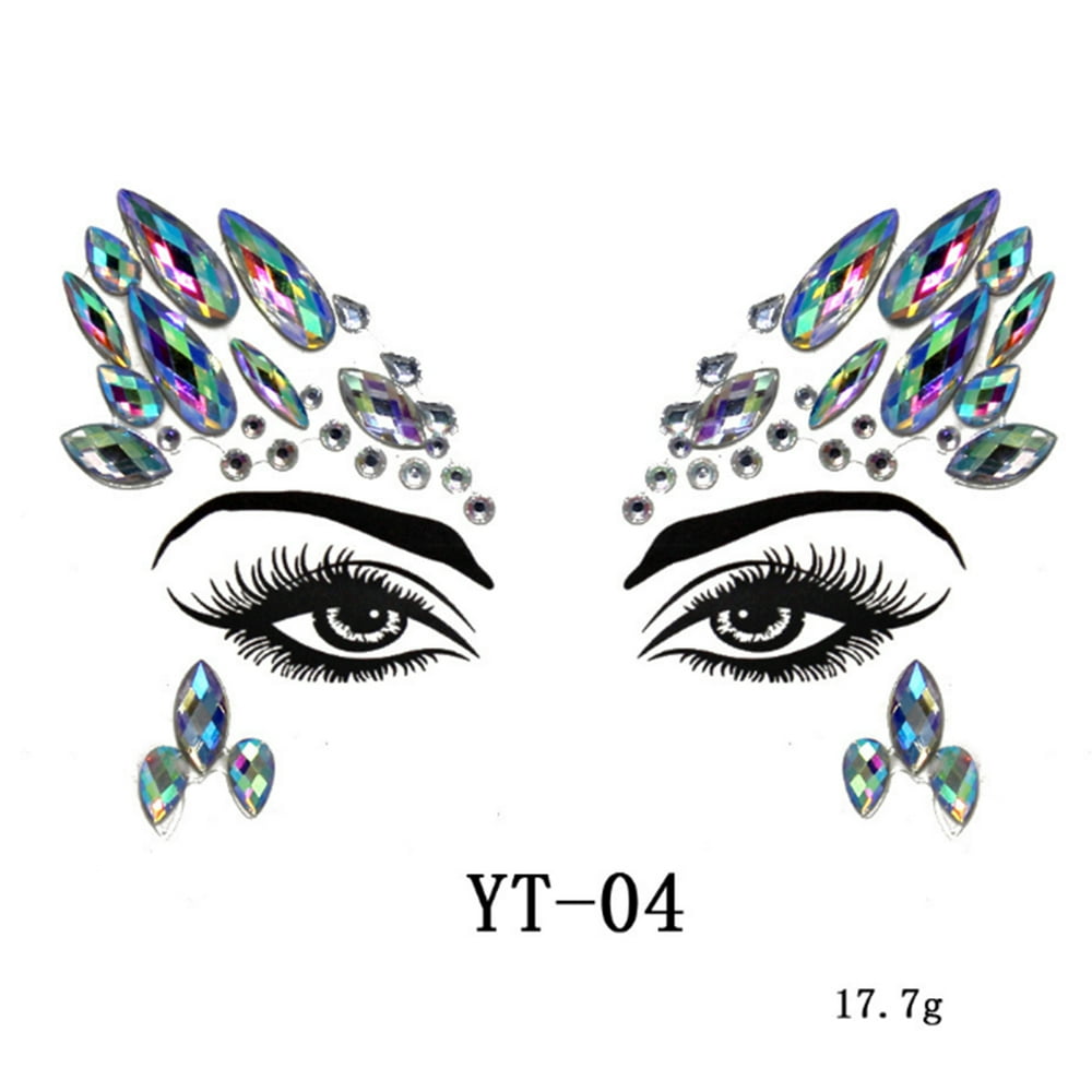 Akoyovwerve Diamond Sticker Rhinestone Eyebrow Sticker Face Sticker