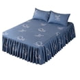 thumbnail image 2 of Linnome Ruffled Bed Skirt with Pillowcases 3 Piece Set Elastic Bed Sheet Bed Cover for Bedroom Decor Machine Washable, 2 of 9