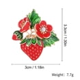 thumbnail image 3 of Hearth & Gear Oil Drop Strawberry Brooch Alloy Fruit Brooch Fashion Clothing Pin Designer Brooch Large Rhinestone Brooch Pin Locking Backs Pin Back Button Cute Fashion Pin Craft Pearls And Rhinestones, 3 of 7