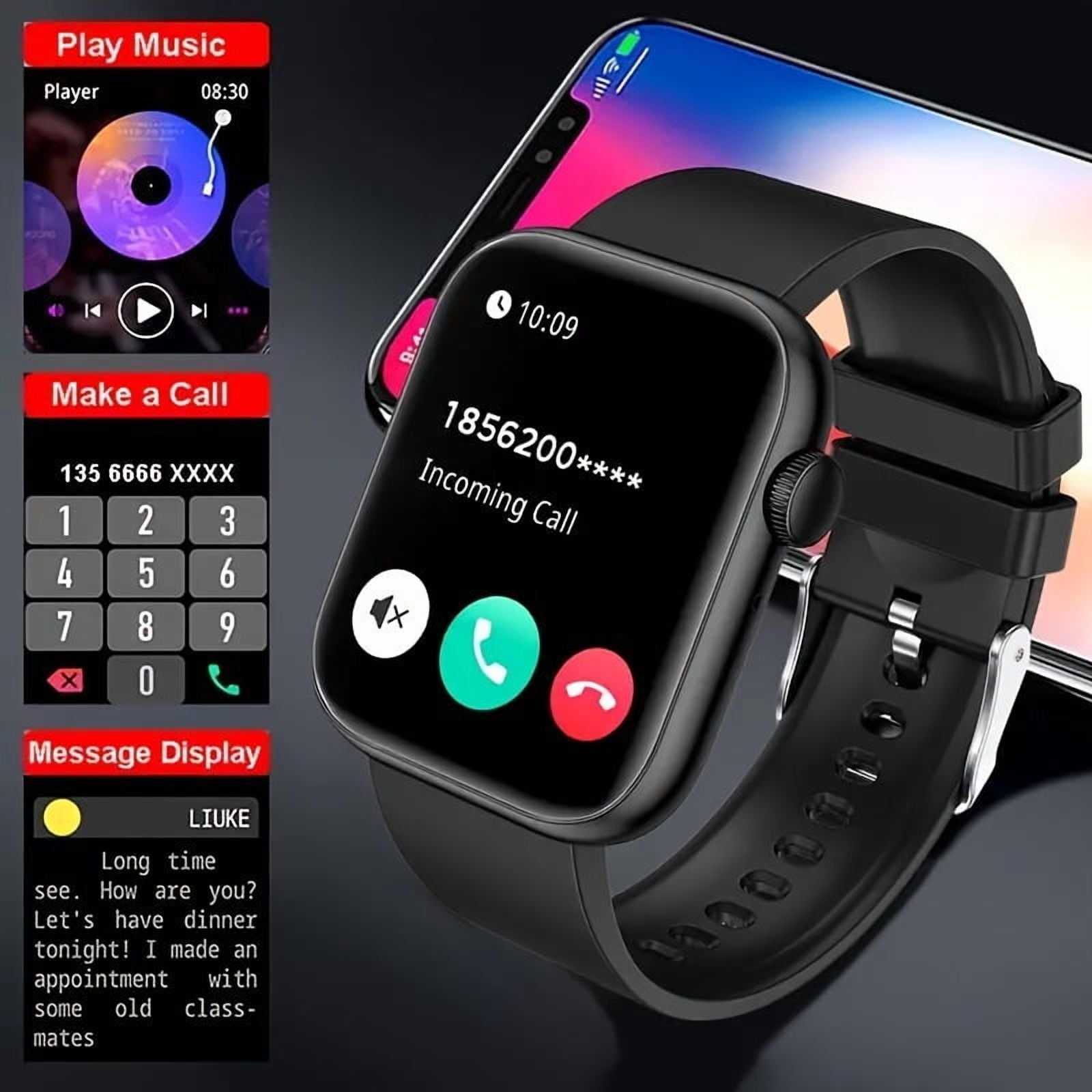 2024 New 2.01" Touch Screen Smartwatch with Talk Function, Dual Band GPS, Fitness Tracker for Men Women, iPhone Android Compatible