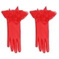 thumbnail image 4 of D-GROEE 3Pairs Lace Floral Bow Gloves Elegant Short Lace Gloves Courtesy Summer Gloves for Wedding Dinner Party, 4 of 7