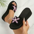 thumbnail image 6 of Mostsola Womens Sandals Glitter Flower Beach Shoes Platform Wedges Heels Arch Support Slip on Shoes, 6 of 9