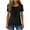 Black, variant on Sequin Tops for Women Sparkly Glitter Short Sleeve Drape Neck T Shirts Casual Dressy Ruched Drawstring Tie Bow Blouses