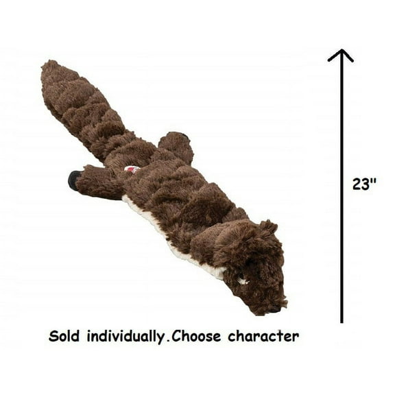 Dog Toy Extreme Quilted Skinneeez Animals Stuffing Free Choose Design 14" or 23" (Beaver,23")
