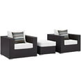 thumbnail image 2 of Modway Convene 3 Piece Outdoor Patio Sofa Set in Espresso White, 2 of 5