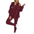 thumbnail image 2 of Women's Sweat Suits and Joggers Sets Athletic Sweat Suit Hoodie And Leggings Casual And Comfortable Sweatshirt 3 Piece Suit, 2 of 4