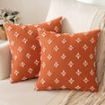 thumbnail image 2 of 2PCS Christmas Decorative Throw Pillow Covers Rhombic Jacquard Pillowcase Cushion Case Square for Couch Sofa Bed Living Room Bedroom, 18x18 Inch,, 2 of 8