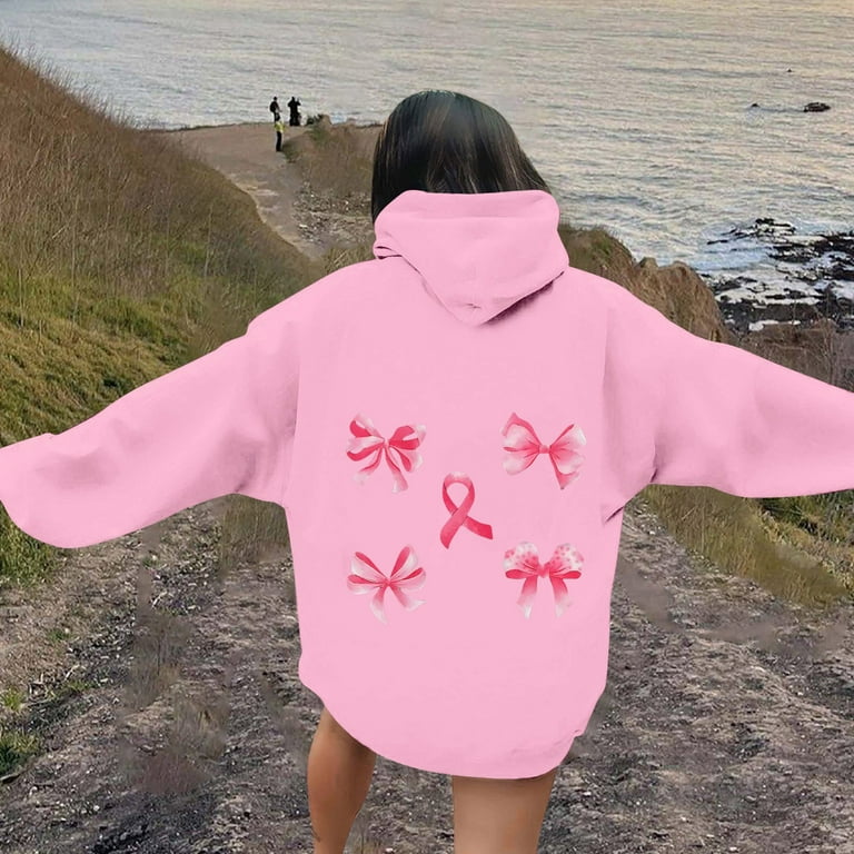 yoeyez Hoodies for Teen Girls Breast Cancer Hoodie Pink Ribbon