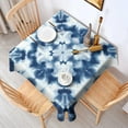 thumbnail image 2 of Blue White Tie Dye Mandala Pattern Square Tablecloth,Waterproof Square Table Cover,Wipeable Spillproof Washable Table Cover for Home Kitchen Party Decor 42"X42"(107x107cm), 2 of 6