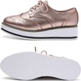 thumbnail image 7 of Women's Platform Lace-Up Wingtips Square Toe Oxfords Shoe, 7 of 7