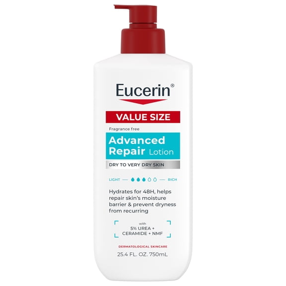 Eucerin Advanced Repair Body Lotion for Very Dry Skin, 48-Hour Moisture, Fragrance Free, 25.4 fl oz