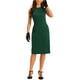 thumbnail image 1 of INSPIRE CHIC Vestido de Negocios Casual para Mujeres con Cuello de Tripulación, Frente Plisado, Sin Mangas, Largo hasta la Rodilla, Vestido Tipo Sheath, Verde Oscuro M, 1 of 1