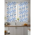 thumbnail image 2 of Blue Daisy Curtains 54 Inch Length,Sheer Curtains for Bedroom Living Room Window Spring Floral Summer Botanical Watercolor Rod Pocket Voile Drapes Kitchen Curtains Small Half Window 42"x54" 2 Panels, 2 of 7