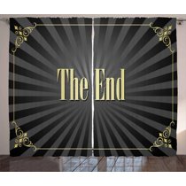Old Hollywood Curtains 2 Panels Set Movie Ending Screen With